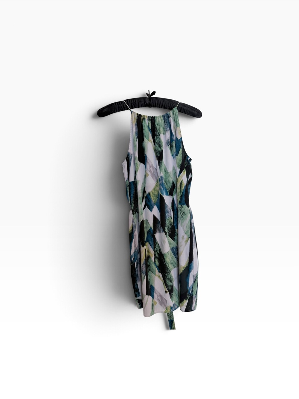 DKNY Printed Mini Dress in Green, Blue, Black, and White